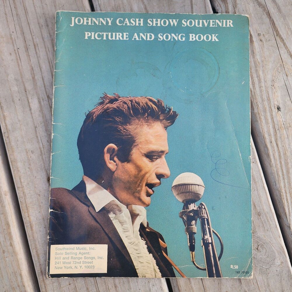 Vintage 1965 JOHNNY CASH SHOW SOUVENIR PICTURE & SONGBOOK; MUSIC, BIOS, PHOTOS